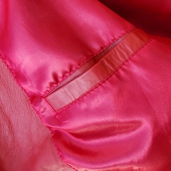 Red Leather Motorcycle Jacket Mens XL NWOT LLD Original Fonzy London Leathers - Picture 12 of 15